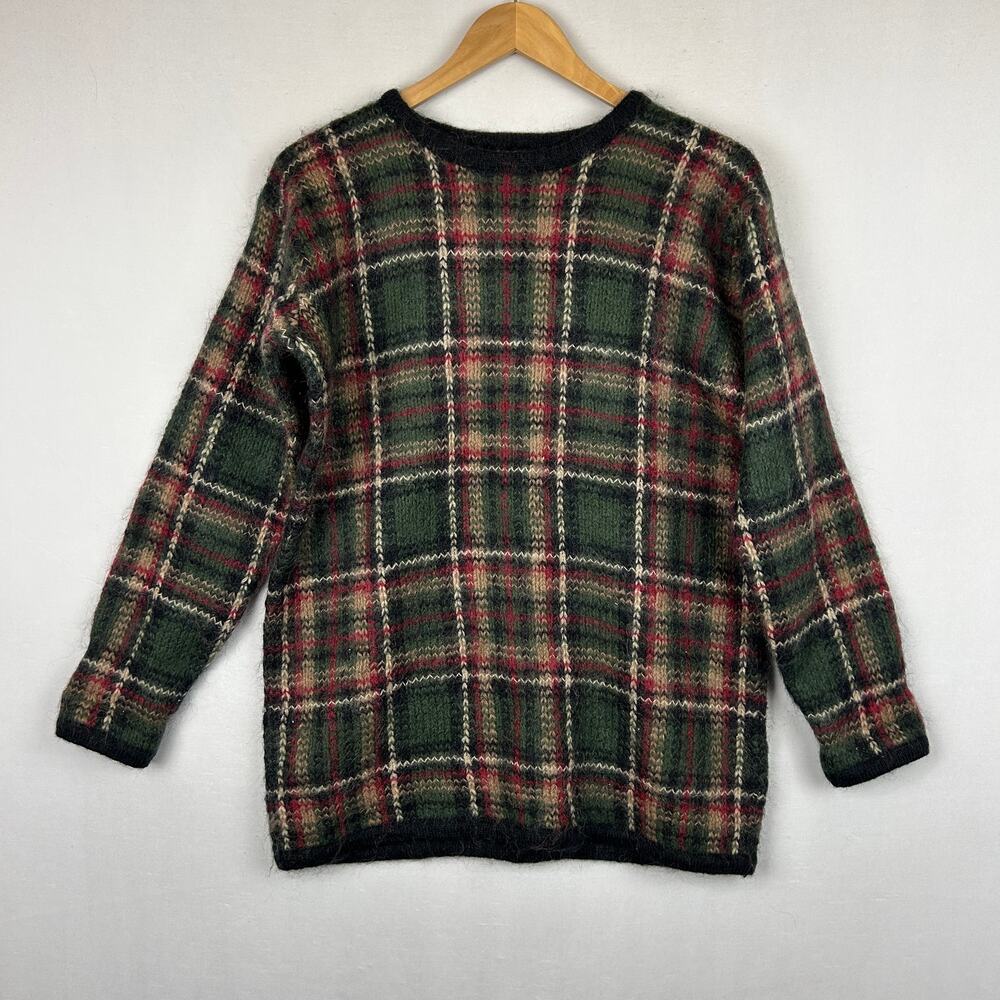 Paul Harris Design Women's Vintage Plaid Mohiar Oversize Sweater Size S